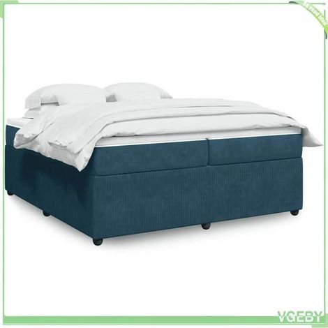 Lit sommier - 200x200 Velours - 2 matelas 20 cm - Surmatelas 5 cm amovible - Ressorts ensachés (1/5)