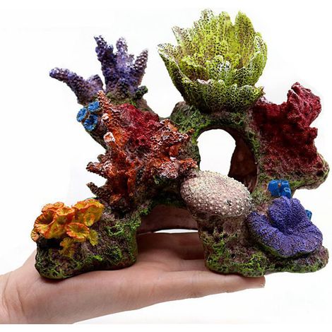 Décoration artificielle corail rétro en résine pour aquarium, ornement rocheux corallien, accessoire décoratif de récif (1/5)