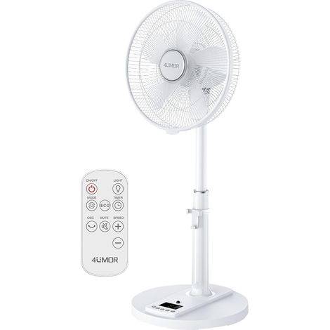 Ventilateur sur Pied Ultra Silencieux 20dB avec Télécommande 2772m³/h DC Moteur Brushless 24W 4 Modes 9h Minuterie 9 Vitesses Oscillation Hauteur Ajustable pour Maison Chambre Bureau (1/5)