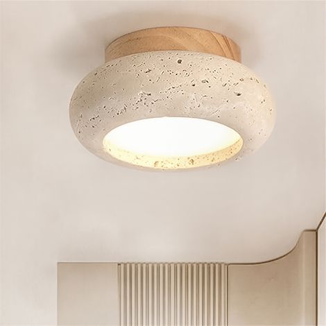 Plafonnier encastré à LED de 15 cm pour couloir, lampe de plafond en pierre naturelle pour entrée, balcon, salon - Lumière chaude (1/5)