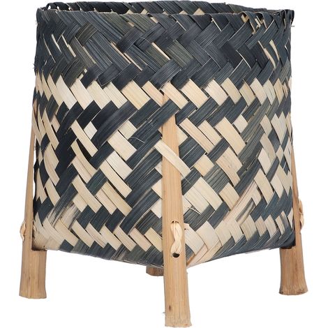 Panier tressé à la main en bambou style Europe du Nord, idéal pour la décoration intérieure. (1/5)
