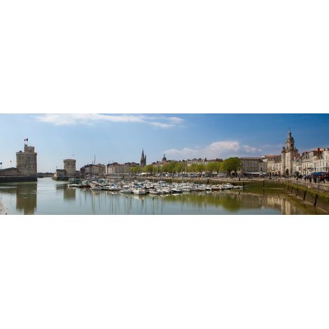 Tableau sur toile La Rochelle Port 45x135 cm - Impression sur Toile Murale Décorative - Image imprimée en HD sur Toile - Toile sur Châssis en Bois FSC - Fabriqué en France (1/5)