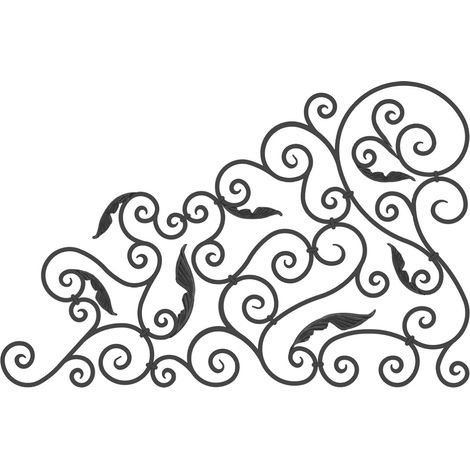 Pannello decorativo liscio con  foglia - H1230mm L1890mm Sezione quadrata da 16x16mm - Modello SINISTRO - Ferro battuto per saldatura