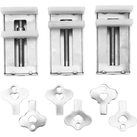 Verrou coulissant de porte fenêtre 3 pièces, anti-effraction inox, butée coulissante pour salle de bain et chambre