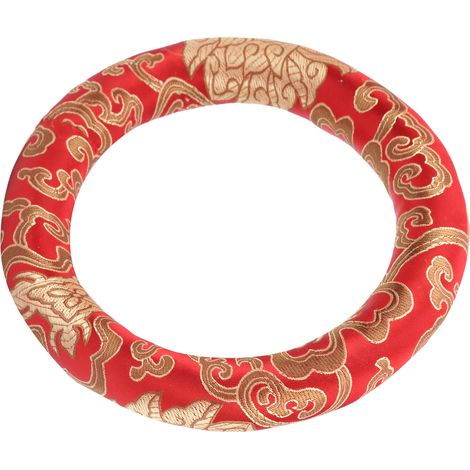 Coussin brodé main pour bol chantant en cristal, accessoire de méditation et de yoga (1/5)
