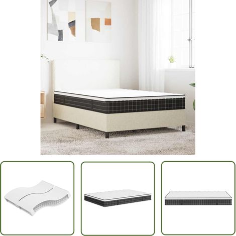 The Living Store Matelas à ressorts bonnell moyen 140x190 cm - Matelas À Ressorts - Matelas Bonnell - Matelas Double - Matelas Confortable - Matelas Support (1/5)