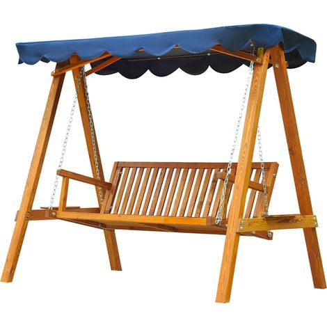 Outsunny Dondolo da Giardino 3 Posti con Tetto Parasole 210x130x185cm (1/5)
