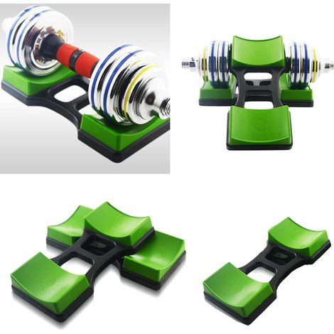 Lot de 2 petits supports pour haltères - Supports de protection de sol - Supports de présentation pour équipement de fitness (1/5)