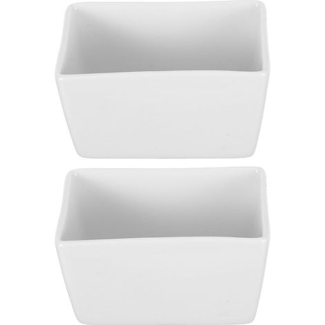 Récipient à sucre rectangulaire et 2 pièces en céramique avec couvercle hermétique Facile à nettoyer Fiable dans un design blanc pour tables à café et tables à manger (1/5)