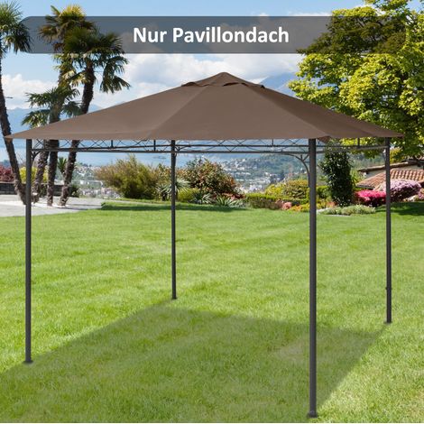 Telo di ricambio per gazebo 298 x 295 cm in poliestere PA, caffè, con corde (1/5)