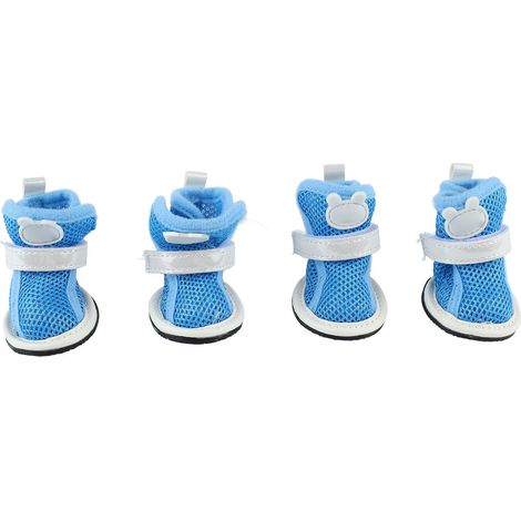 Chaussures en maille pour chien, antidérapantes, respirantes, légères, à la mode, bottes d'été pour chiot, Bichon Teddy, bleu (1/5)