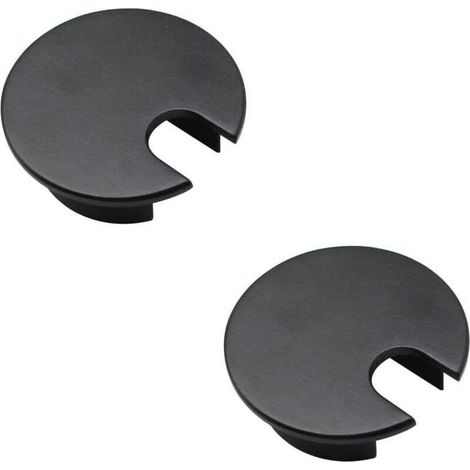 Cache Cable Bureau, 2 Pièces de Couvercle de Trou de Câble, Cache trou en Alliage de Zinc, Noir 35mm Cache Trou Rond, Convient aux Bureaux D'ordinateur, Tables à Manger (1/4)