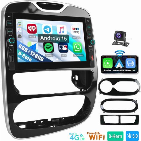 Pour Renault Clio 4 2012-2019 Android 15 Autoradio Carplay 6+128G Type-C 4G LTE 6+128G CAM (1/5)