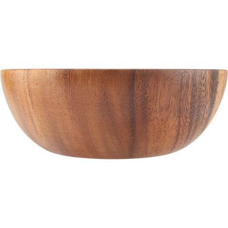 Bol en bois d'acacia massif pour salade, soupe, riz, bol en bois fait main, ustensile de cuisine (207cm) (1/5)