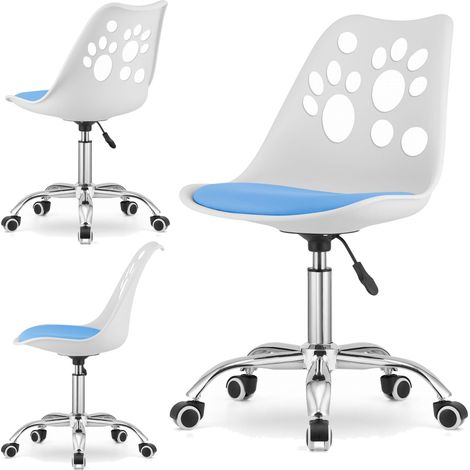 Fauteuil pivotant Reno - blanc et bleu (1/5)