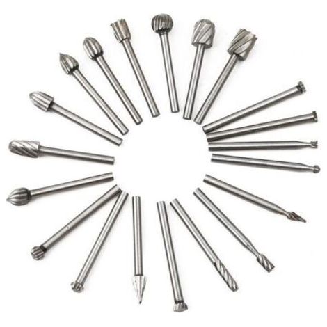 Fraises Rotatives - 20Pcs Embouts de Fraisage HSS Fraise Bois Outil de Routage du Bois avec 3mm Tige/Accessoires Outil Rotatif (1/5)
