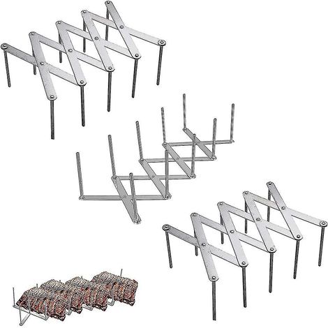 Ensemble de 3 supports de rangement en acier inoxydable pour assiettes, casseroles, couvercles et assiettes. (1/5)