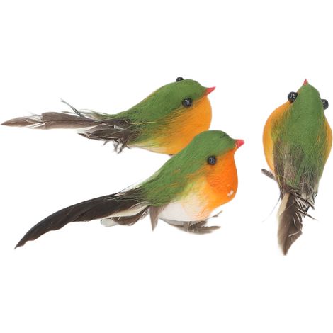 10 oiseaux rouges-gorges artificiels mignons 5x4x2 cm déco sapin Noël pour clôture meuble branche (1/5)