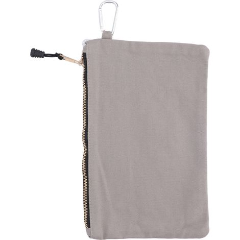 Mehrzweck-Werkzeugtasche aus Canvas, wasserdicht, tragbar, mit Reißverschluss und Karabinerhaken zur Aufbewahrung, grau (1/5)