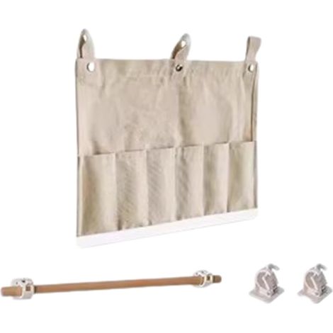 Borsa portaoggetti leggera da parete con buona capacità di carico e ganci, borsa portaoggetti per utensili da cucina, borsa portaoggetti per la stanza degli studenti (dimensioni: 40 x 26 cm)