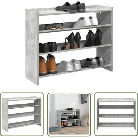 vidaXL Schuhregal Betongrau 80x25x62 cm Holzwerkstoff (1/5)