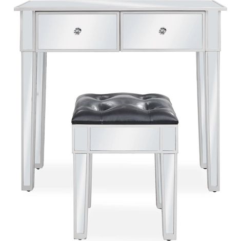Maison Exclusive - Verspiegelter Schminktisch mit Hocker MDF und