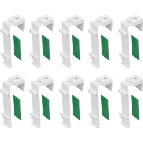 10 Long Clamping Brackets for Double Fixing and Adhesive without Drilling, as an Accessory or Replacement Part for Hanging on PVC Windows, Balcony Doors, Roller Blinds (1/5)