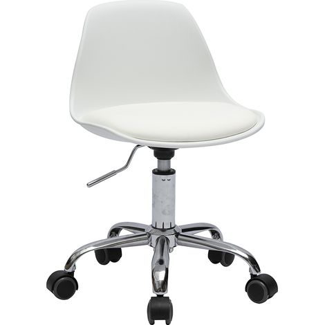Fauteuil de bureau blanc enfant à roulettes STEEVY