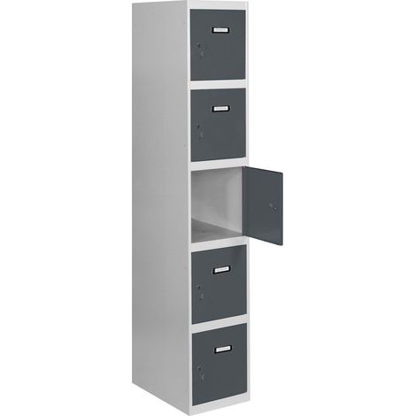 Casillero metálico SIMONLOCKER (180x30x50cm) GRIS Y ANTRACITA (1/4)
