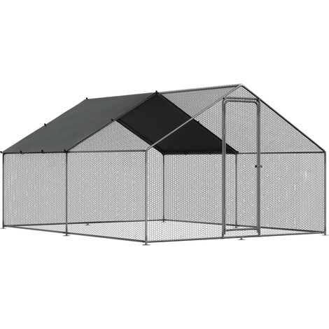 Dellonda DG279 Walk-In Galvanized Steel Chicken Run with Roof Cover & PVC Coated Chicken Wire (1/5)