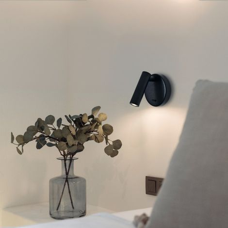 Applique de chevet liseuse led avec interrupteur noir Prea (1/3)