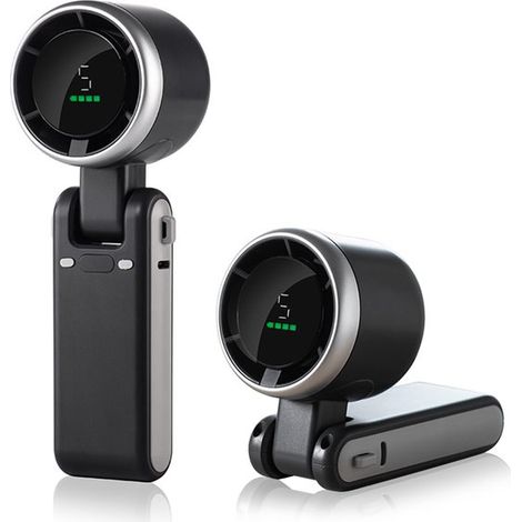 Ventiladores Mini y de Mano，Ventilador de Mano，Ventilador de Mano，3600 mAh，Mini Ventilador Recargable，Recargable，Pantalla LED，5 Velocidades，Negro (1/5)