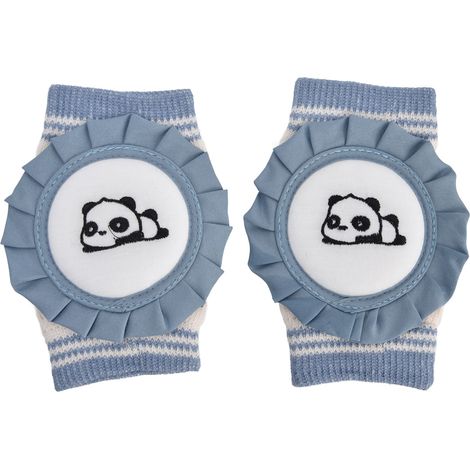 Lot de 2 Genouillères Bébé Panda Bleu, Élastiques, Respirantes, Réglables, Protège-genoux Infantiles Doux (1/5)