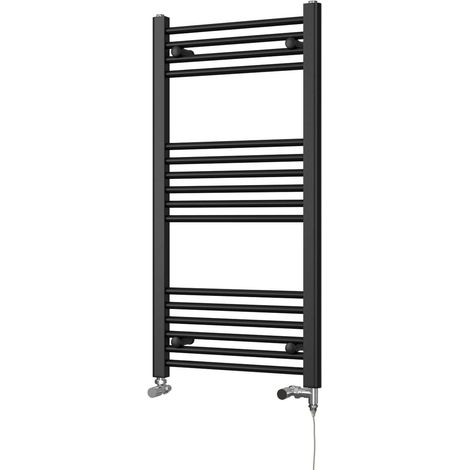 Zennor - Black Dual Fuel Towel Rail H1000mm x W500mm Standard - Straight (1/3)