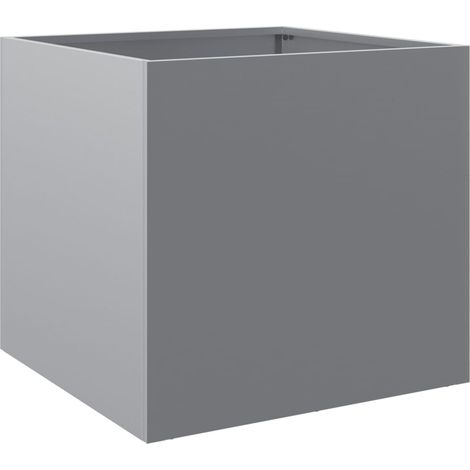 Macetero bancal elevado plantas flores terraza jardín plata 49 x 47 x 46 cm acero galvanizado Plata 020038070