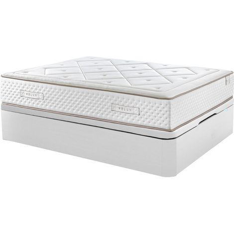 Matelas à ressorts ensachés Gaviota Oro 31 cm avec visco-graphène + sommier pliant Relax 3D grande capacité, 32 cm de hauteur  Blanc - 180x190 cm