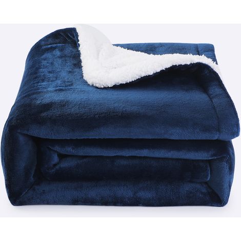 Couverture chauffante électrique Bleue 130×160 cm, fibre de carbone, minuterie intelligente, lavable en machine, plaid chauffant pour lit simple, dortoir et canapé (1/2)