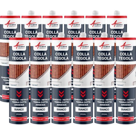 Colla per tegole, Sigillante per Tegole Polimero Ibrido ARCASEALANT - 1180 - 290 ml x 12 Bianco - ARCANE INDUSTRIES (1/5)