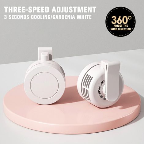 Kleiner, leichter, tragbarer Clip-Ventilator, USB-aufladbar, ideal für Büro, Zuhause und Sommerreisen. (1/5)