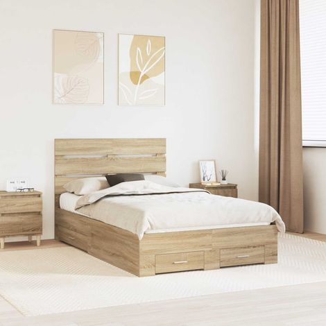 Estructura de cama con cajón Roble  135 x 190 cm