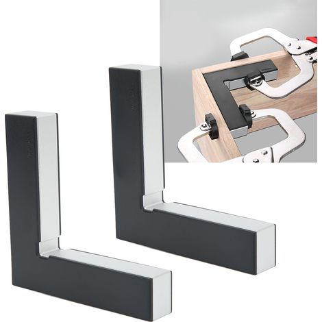 Ensemble de 2 règles à angle droit et serre-joints de fixation à angle droit de 90° pour le travail du bois (1/5)
