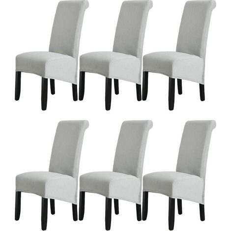Samt Stuhlhussen 6er Set, abnehmbar & waschbar, Stretch für Esszimmerstühle (1/5)
