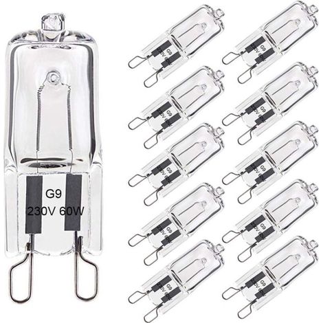 Ampoule Halogène G9 60W Blanc Chaud 2800K 680LM 230V Dimmable Halogène Capsule Ampoule Filament Lot de 10 (1/5)