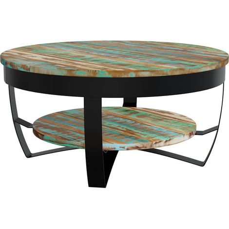 Maison Exclusive - Couchtisch mit Ablage Altholz Massiv 65x32 cm (1/5)
