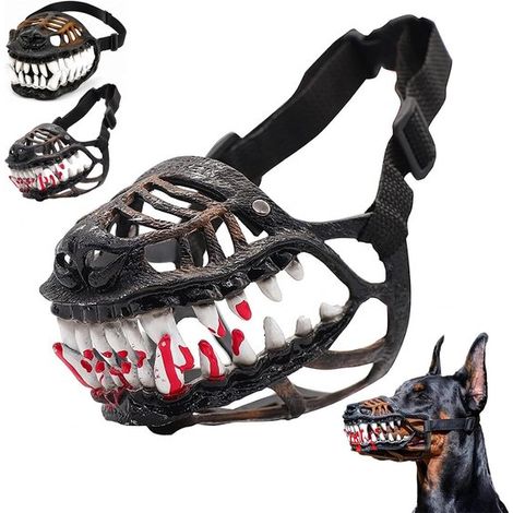 Muselière Halloween pour petit chien avec dents de monstre, taille S, réglable, accessoire de déguisement pour fêtes à thème et cosplay (1/5)