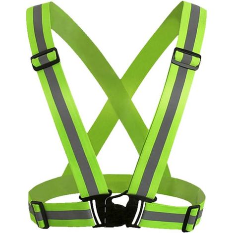 Lot de 2 gilets réfléchissants réglables haute visibilité pour la course à pied nocturne, le cyclisme et la randonnée en extérieur [NX] (1/5)