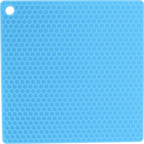 Tapis de cuisson silicone épais grade alimentaire, protection anti-brûlure pour micro-ondes et plan de travail (Bleu) (1/5)