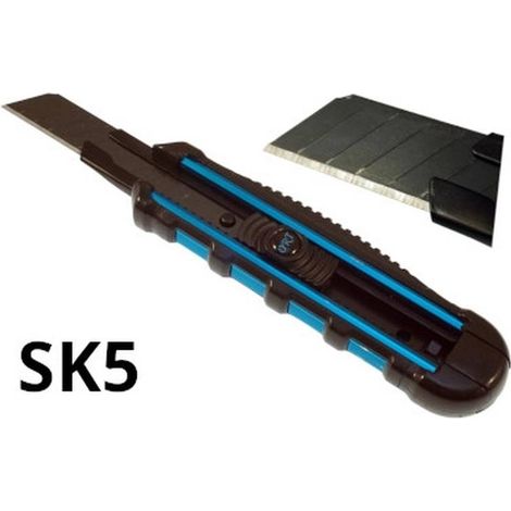Cutter Lame Cassable 18mm - SK-5, Poignée TPR - Aluminium - Précision et Confort d'Utilisation - Beast (1/5)