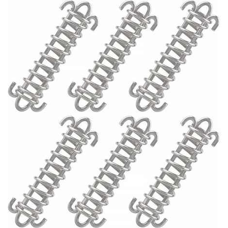 6 Pieces Heavy Duty Tent Rope, Stainless Steel Spring Rope Buckle, for Tarpaulin, Tent, Metal Grid