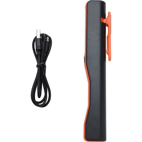 Rechargeable COB LED Flashlight Hand Pocket Pen Work Light with Magnetic Rotating Clip Orange (1/5)